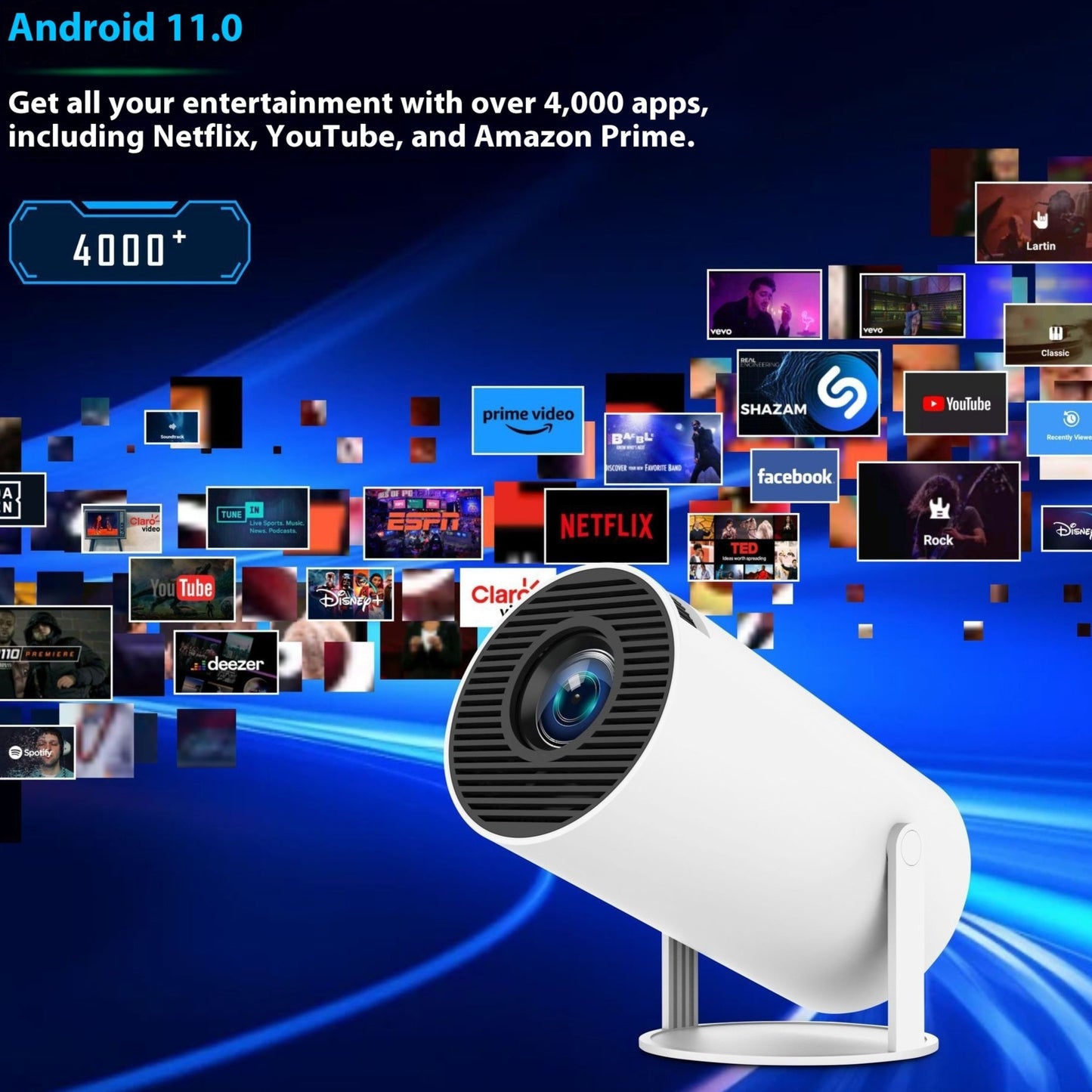 Bytebelle™ Portable Smart Projector